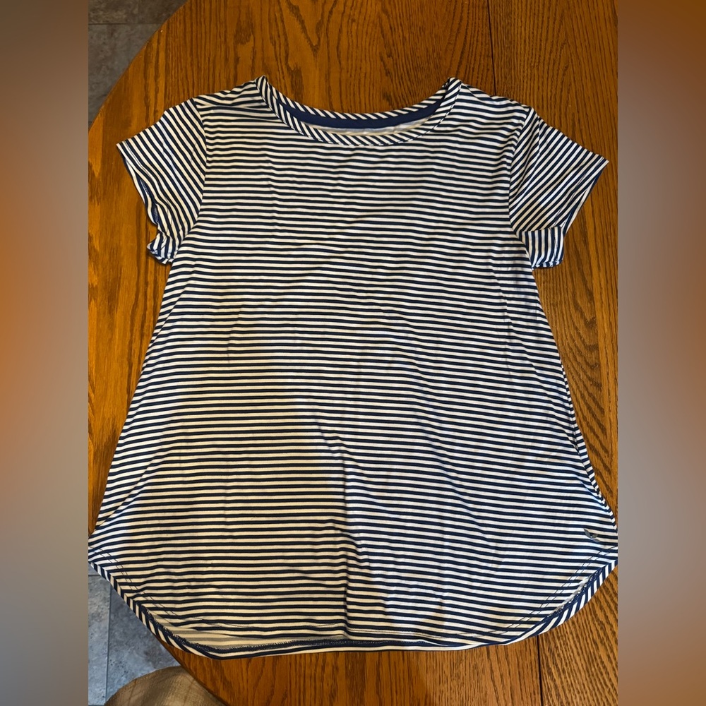 Striped Blue and White Women's Top